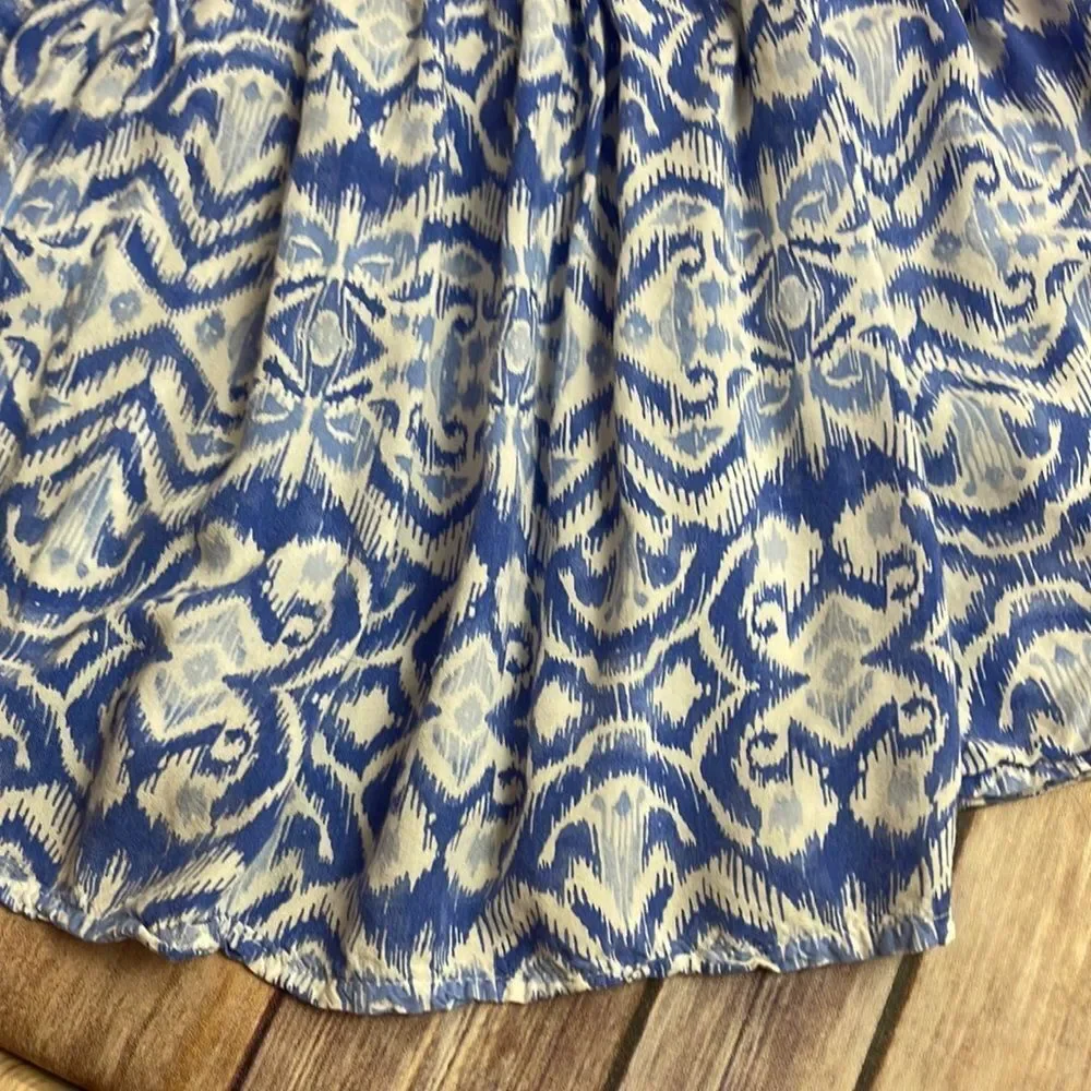 Oshkosh ikat pattern blue, white and pink toddler sun dress - 4T